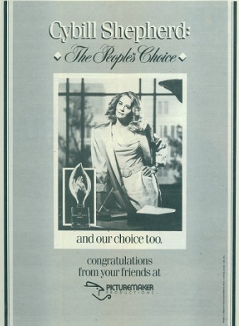 Congratulations to Cybill for 1988 People's Choice Award