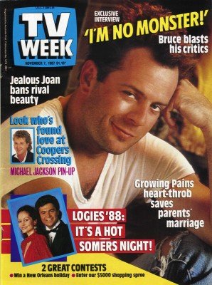TV Week from Australia with Bruce Willis cover Nov 87